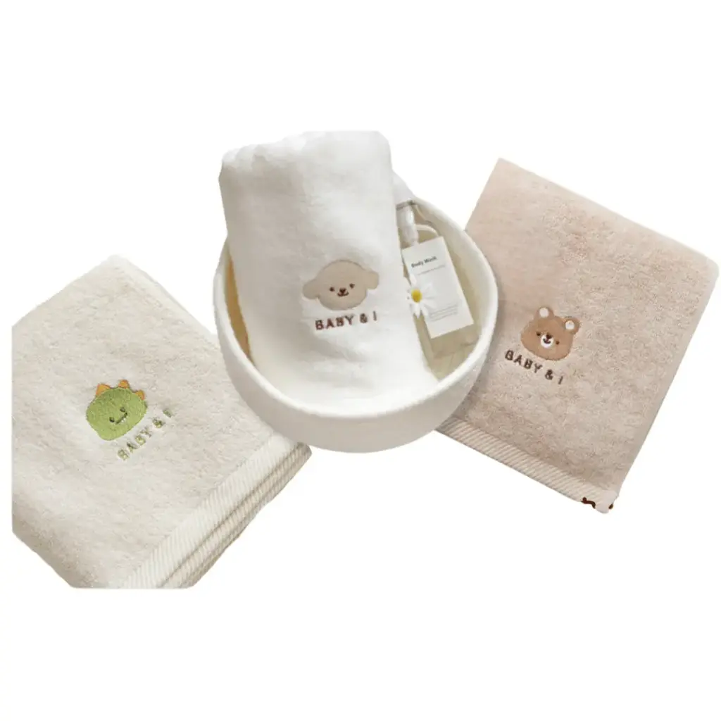 85x85cm 100%竹纖維嬰兒浴巾 1條 (熊熊/恐龍/小狗) (熊熊)