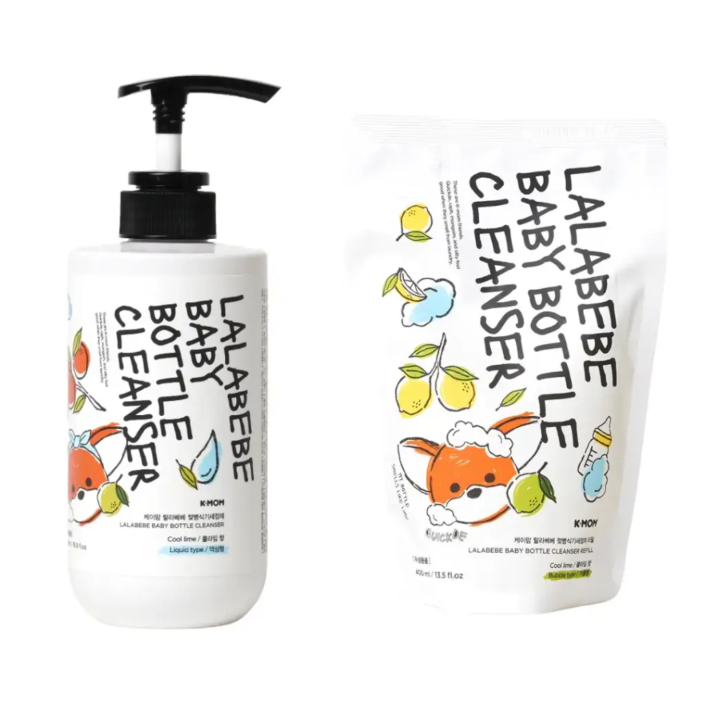 [8809927882094] K-MOM - Lalabebe韓國製嬰兒奶瓶蔬果清潔液_500ml+(補充裝)_400ml (各1支) 