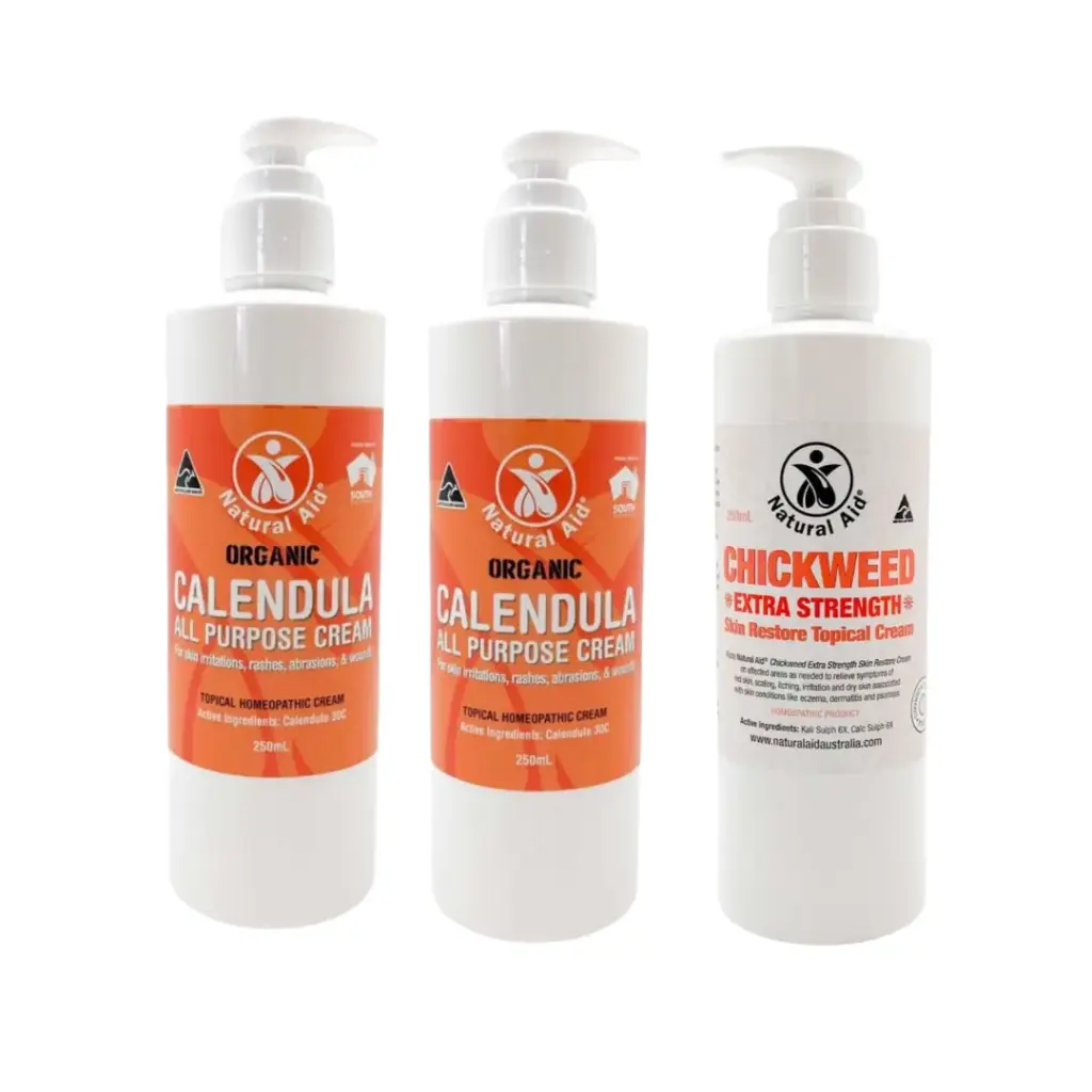 [NA4748-3] NATURAL AID 天然療妥金盞花及蘩縷強效修復皮膚膏套裝 (250ml x3) （濕疹救星）